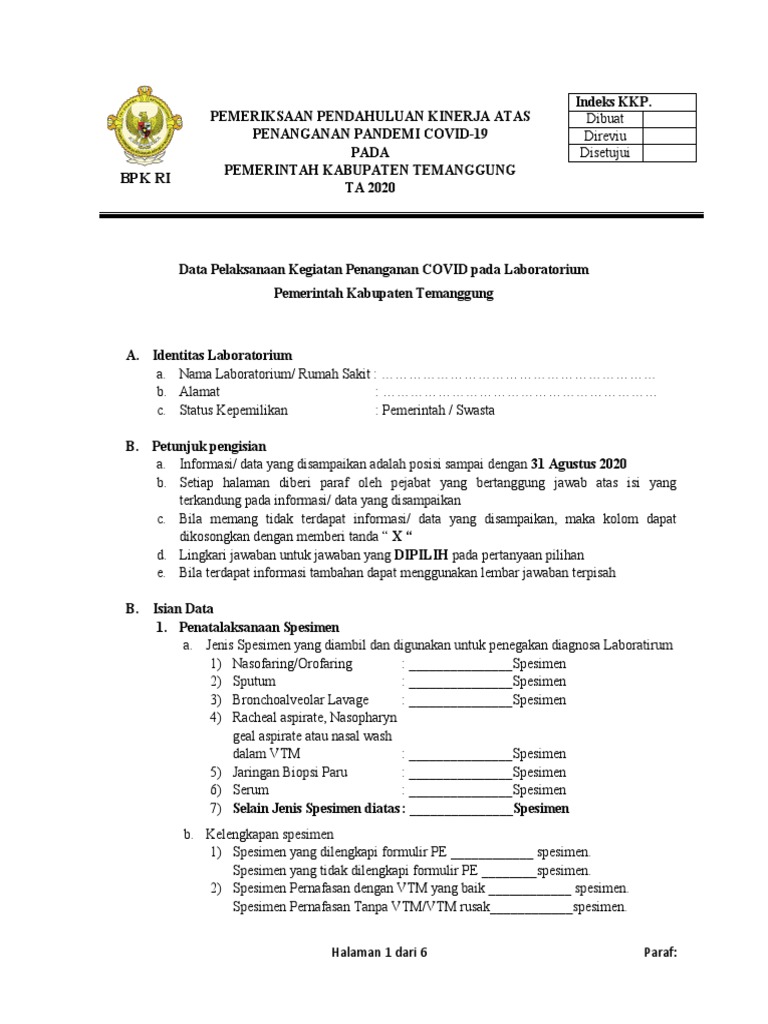 Audit Kinerja Penanganan COVID-19 Temanggung | PDF