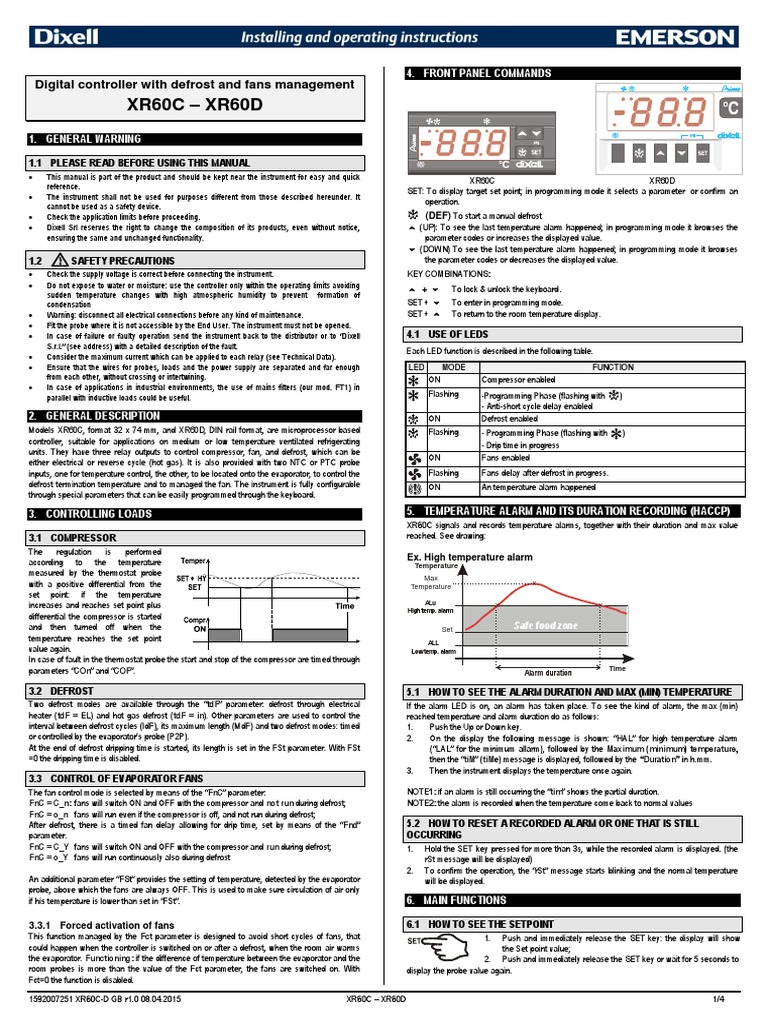 Dixell XR60C/D Manual Overview | PDF | Switch | Thermostat