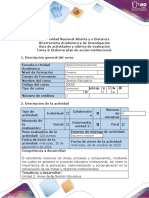 Guía de Actividades y Rubrica de Evaluación - Tarea 3-Elaborar Plan de Acción Institucional