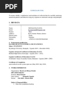 Bio Data: Curriculum Vitae