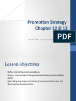 Promotion Strategy Chapter 12 & 13: Lecturer: Ms. Sumudu Kariyawasam