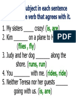 Subj Verb Exercise