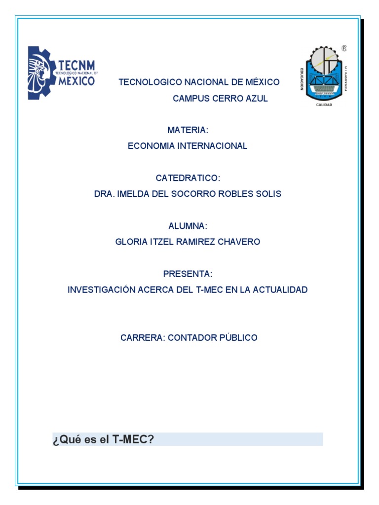 T Mec | PDF | Tratado de Libre Comercio Norteamericano | México