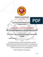 University of Mindanao: Self-Instructional Manual (SIM) For Self-Directed Learning (SDL)