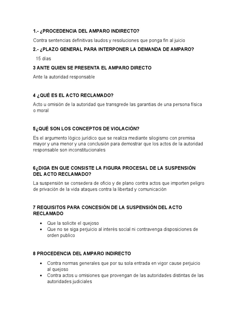 Guía del Juicio de Amparo Indirecto | PDF | Demanda judicial ...