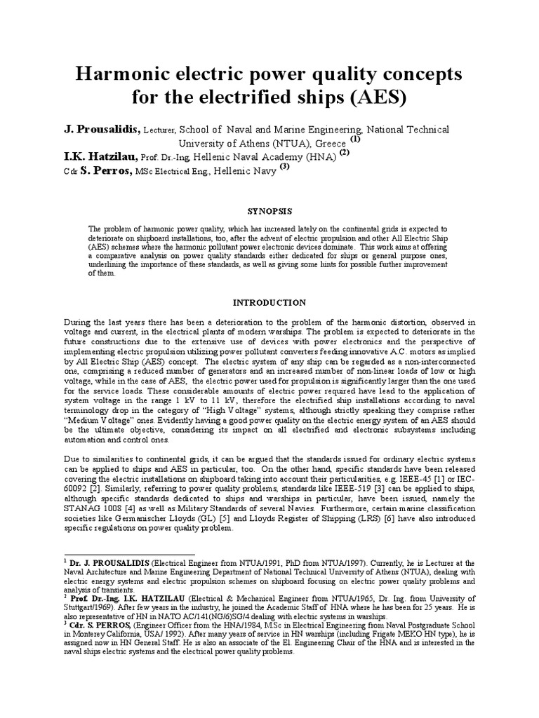 Harmonic Power Quality in Electrified Ships | PDF | Power Electronics ...