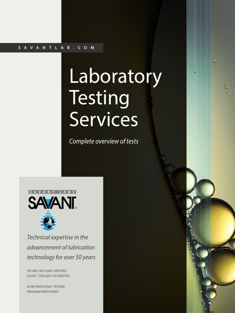 Savant Labs Test List by Category Overview Form No 19-2D PDF | PDF ...