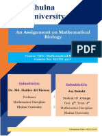 Khulna University: An Assignment On Mathematical Biology