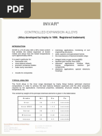 Invar: Controlled Expansion Alloys