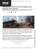 Oil India Gas Well Blowout Caused by Negligence: Report