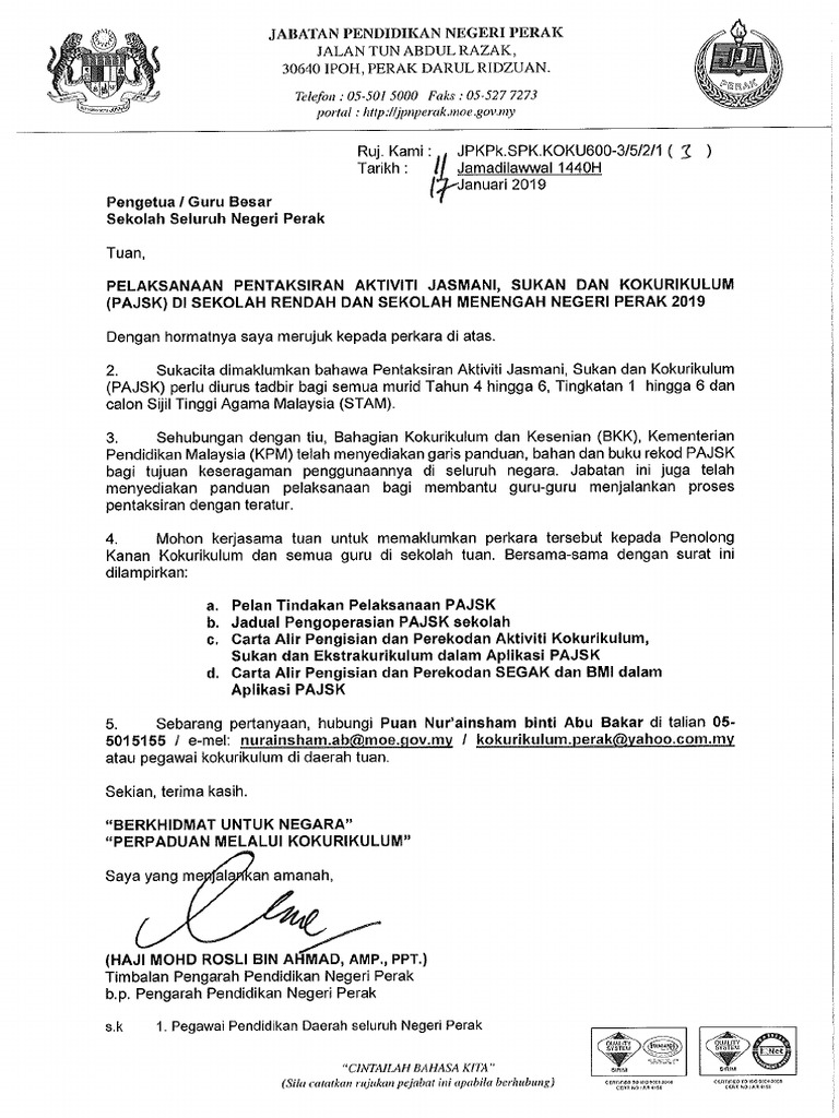 Surat Arahan Pajsk 2019