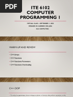 ITE 6102 - Computer Programming 1 - VC - Sept 11