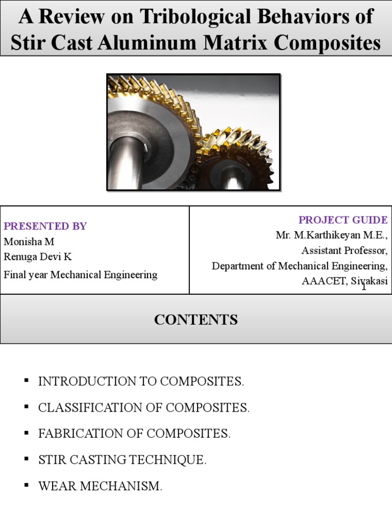 Tribological Study of Aluminum Composites | PDF | Wear | Composite Material