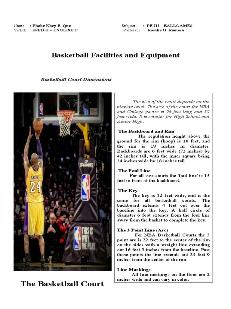 Basketball Facilities and Equipment PDF Clock Sports