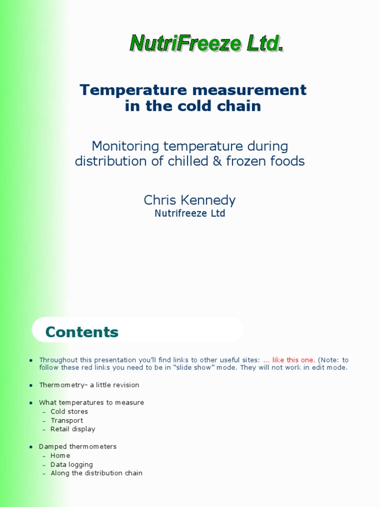 Temperature Measurement in The Cold Chain Monitoring Temperature