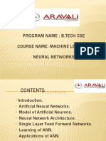 Program Name: B.Tech Cse Course Name: Machine Learning Neural Networks