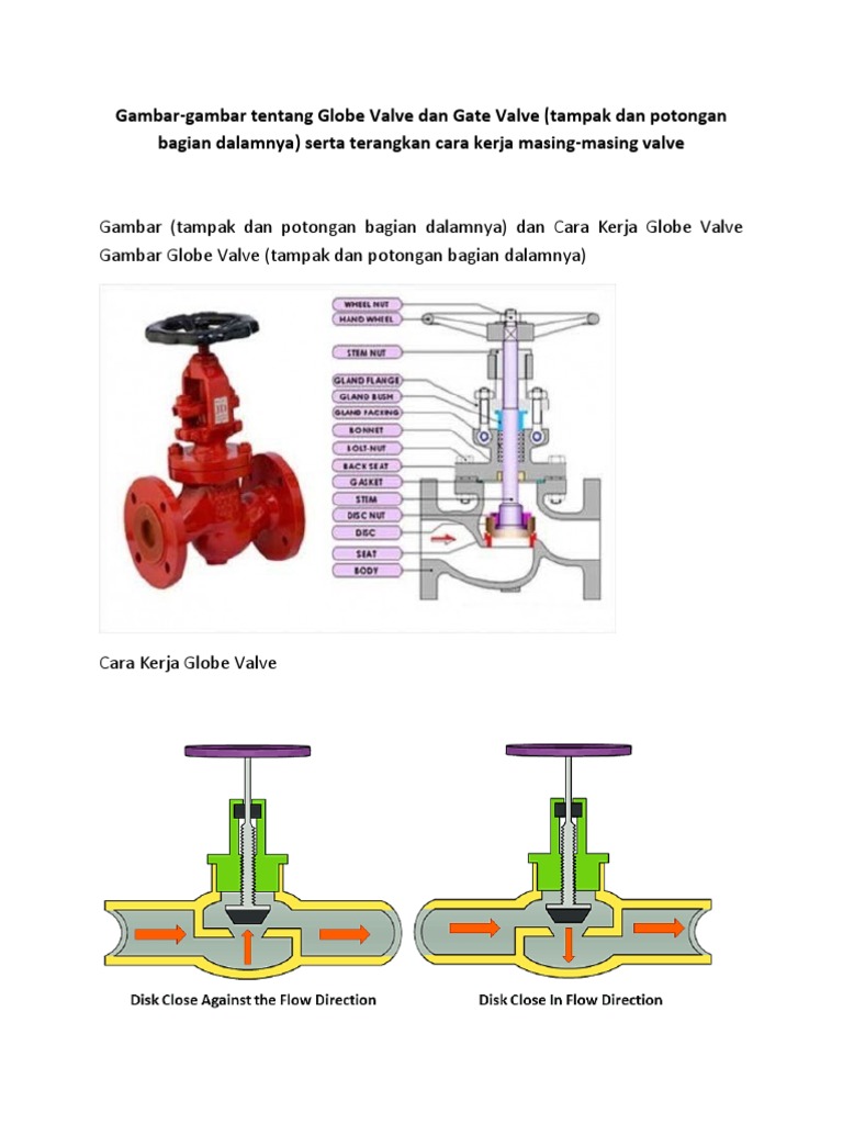 GambarGambar Tentang Globe Valve Dan Gate Valve (Tampak Dan Potongan