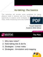 Effective Note-Taking: The Basics: Russell Delderfield Academic Skills Adviser