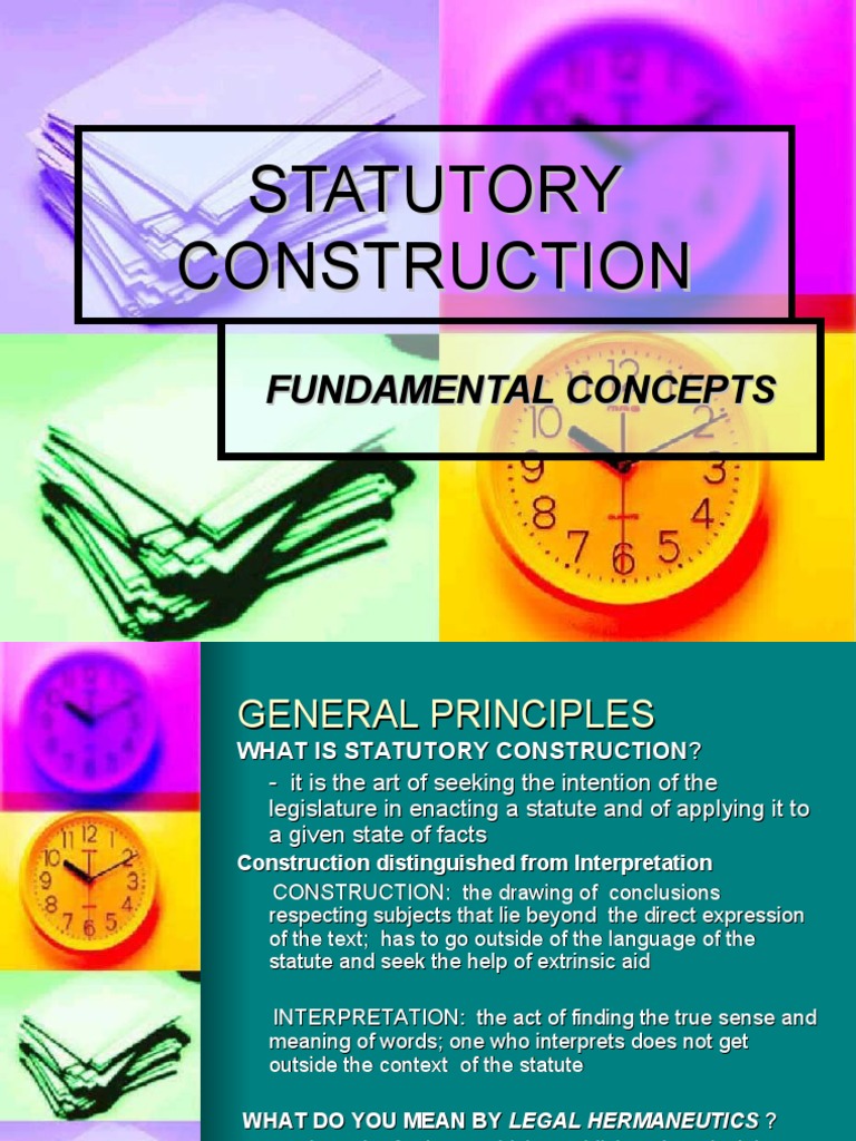 Principles of Statutory Construction | PDF | Statutory Interpretation ...