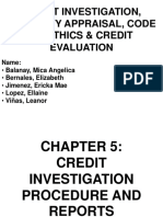Credit Investigation, Property Appraisal, Code of Ethics & Credit Evaluation PDF