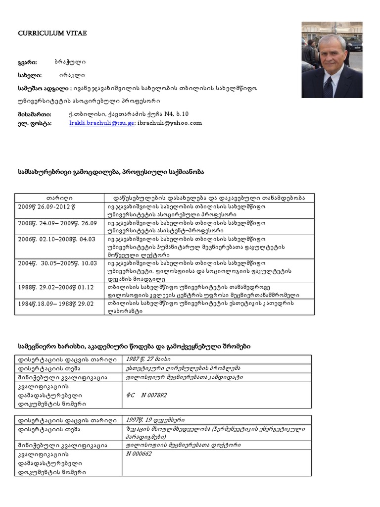 Irakli Brachuli CV | PDF