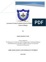 Assesment of Tender Evaluation System For Public Building Project Works in Ethiopia PDF