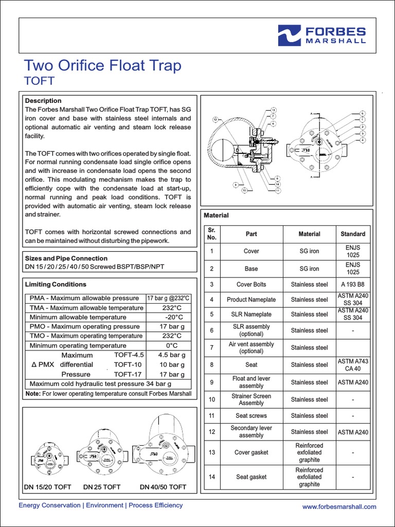Two Orifice Float Trap: Description | PDF | Valve | Screw