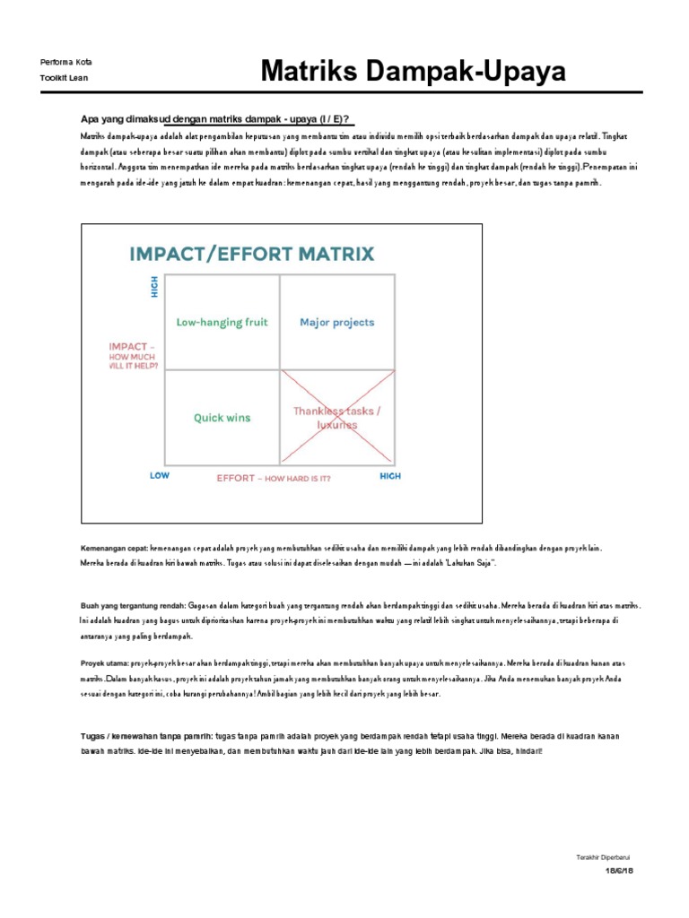 Impact-Effort Matrix Reference Guide+ (1) .En - Id | PDF
