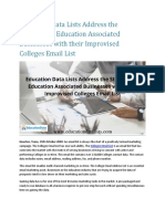 Education Data Lists Address The Struggles of Education Associated Businesses With Their Improvised Colleges Email List