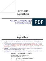 CSE-205 Algorithms: Algorithm, Asymptotic Notation & Complexity Analysis