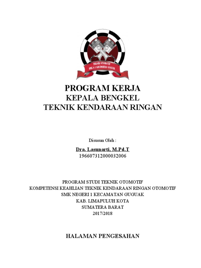 Program Kerja Kepala Bengkel Otomotif Revisi