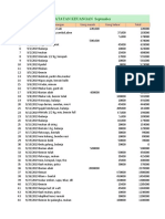 Catatan Keuangan September: No. Tanngal Keterangan Uang Masuk Uang Keluar Total