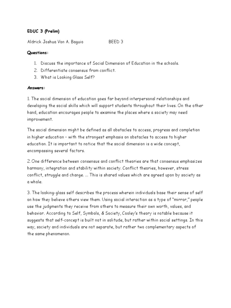 EDUC 3 Prelim | PDF | Social Science