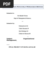 Submitted To: MR - Shahid Nawaz Dept of Management Sciences.: Final Project On Bank Alfalah