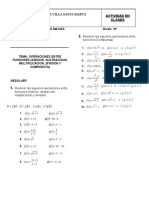 Actividad en Clases Decimo Operaciones Entre Funciones