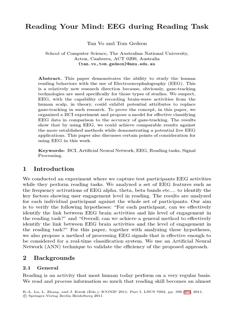 EEG Insights into Reading Engagement | PDF | Electroencephalography ...