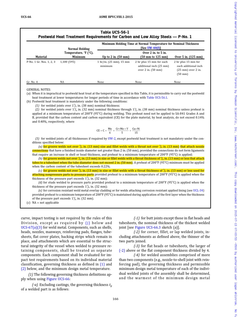 Asme Viii 1 - PWHT PDF | PDF | Welding | Construction