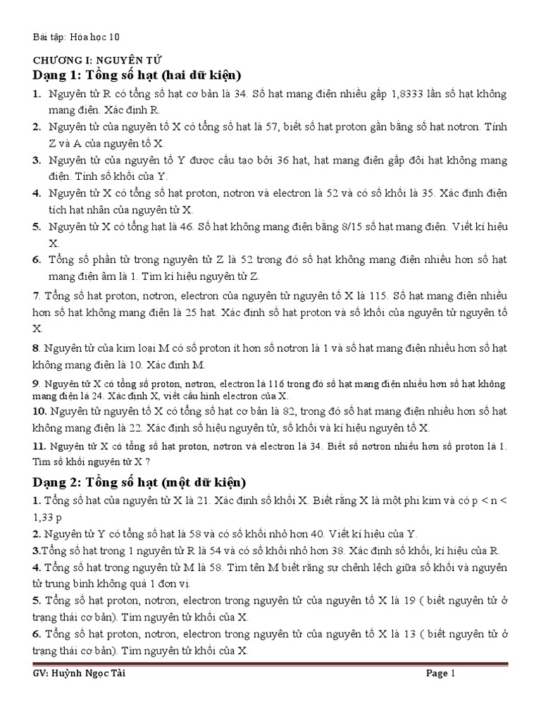 Bai Tap Nguyen Tu | PDF