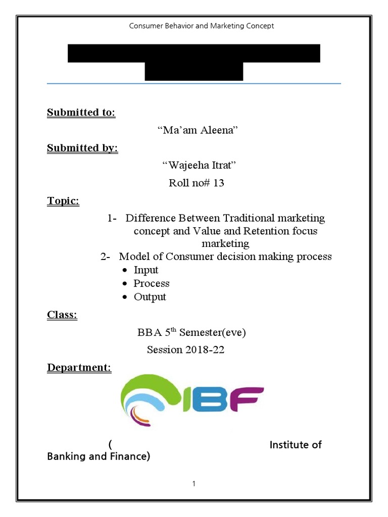 Consumer Behavior Assignment Overview | PDF | Consumer Behaviour ...