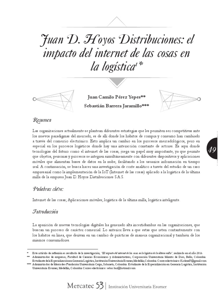 IOT en La Logística | PDF | Internet de las Cosas | Logística