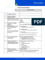 A) Startup India Questionnaire