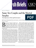 Same Sex Couples and The Marital Surplus: The Importance of The Legal Environment