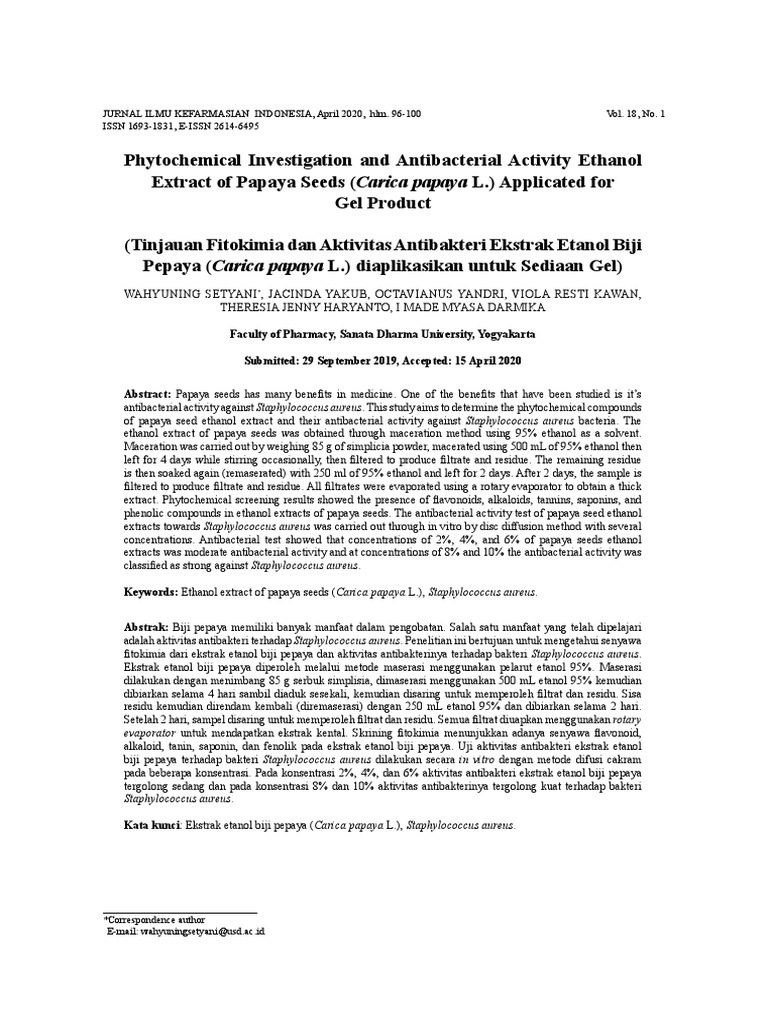 Vol. 18, No. 1 JURNAL ILMU KEFARMASIAN INDONESIA, April 2020, Hlm. 96