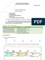 BAM 062: Project Management Student Activity Sheet Module No.3 BSAIS 3 A1-01 A. Lesson Preview/Review