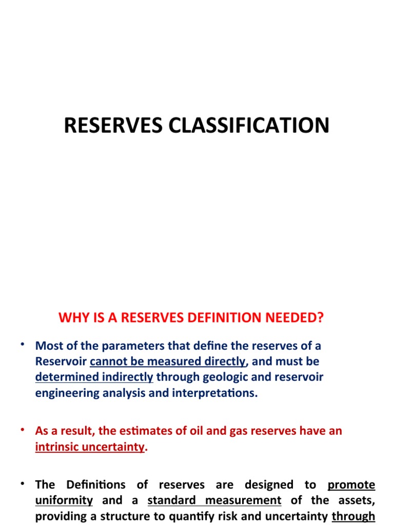 Oil and Gas Reserves Classification | PDF | Oil Reserves | Industries