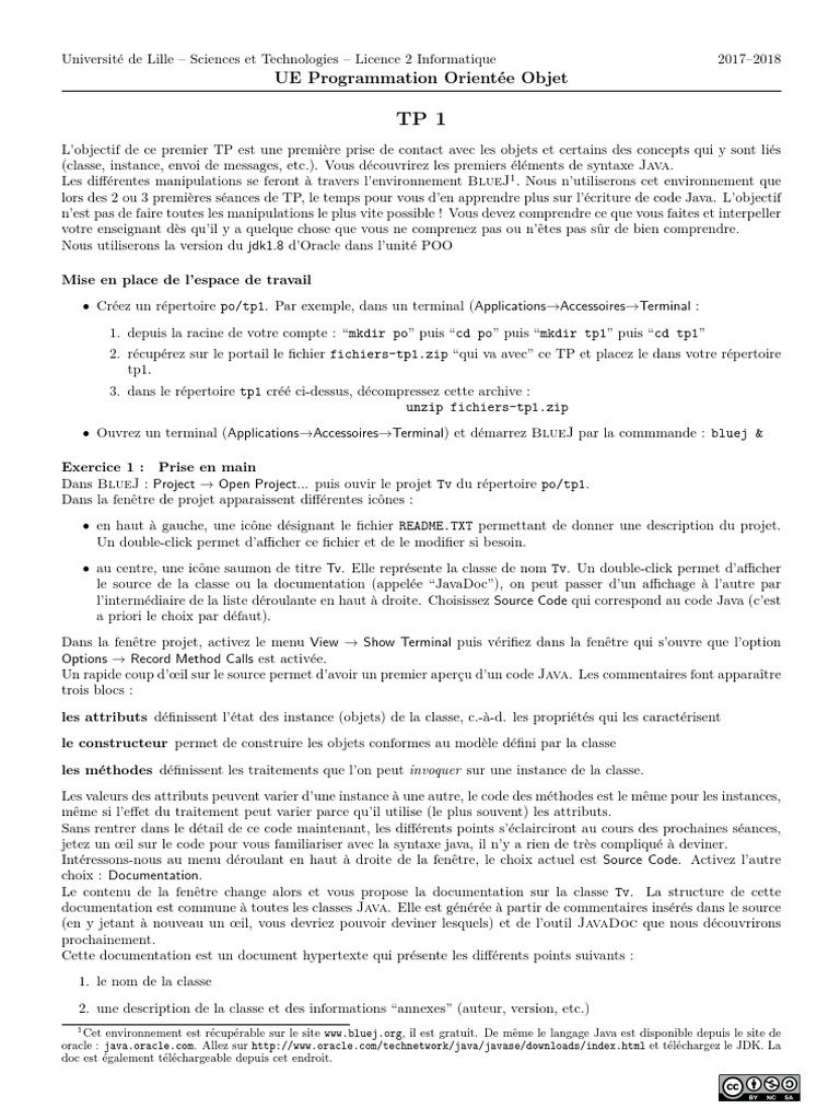 Introduction à la POO avec Java | PDF | Java (Langage de programmation ...