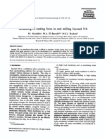 Modelling of Cutting Force in End Milling Inconel 718