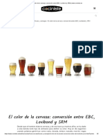 El Color de La Cerveza - Conversión Entre EBC, Lovibond y SRM PDF