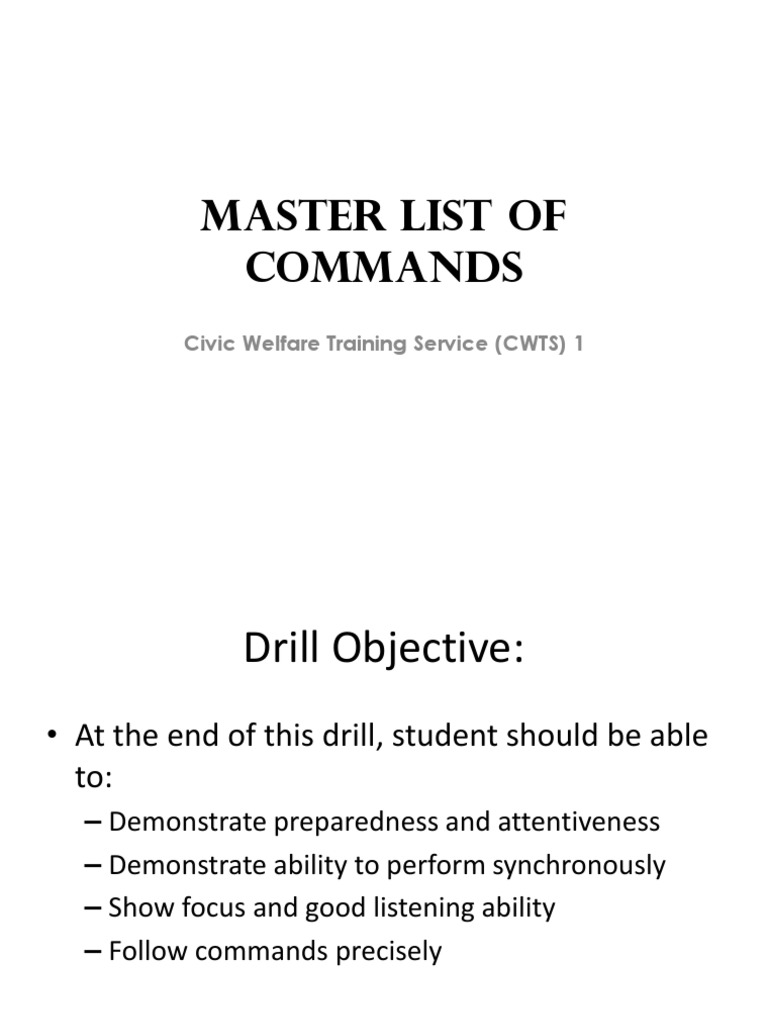 CWTS Military Drill Command List | PDF