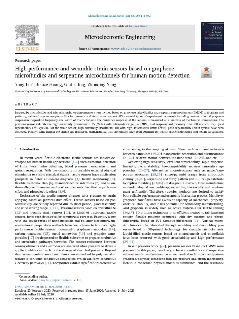 High-Performance and Wearable Strain Sensors Based On Graphene | PDF ...